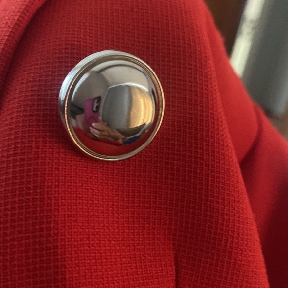 Veronica Beard Miller Dickey Blazer in Flame Silver Buttons Red Sz 0 - Picture 7 of 7